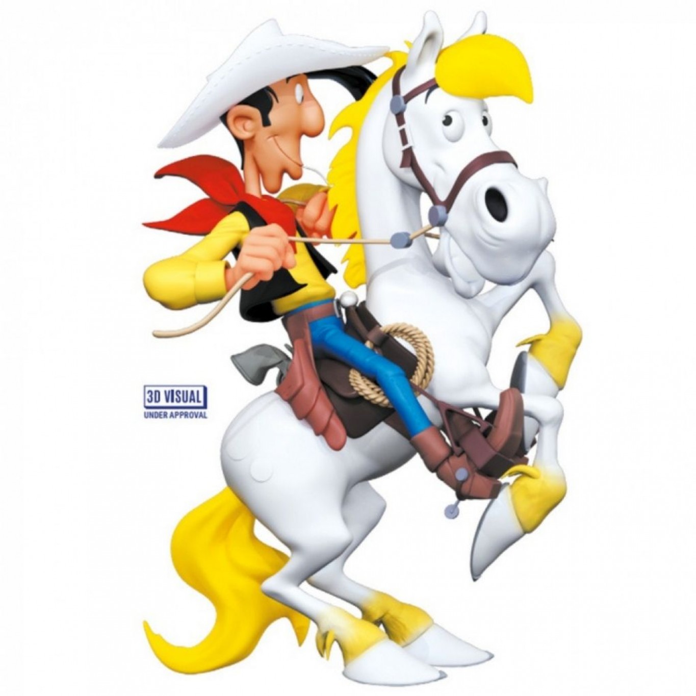 Rare Figurine Pouet - Lucky Luke Sur Jolly Jumper - Sica Toys- 1964