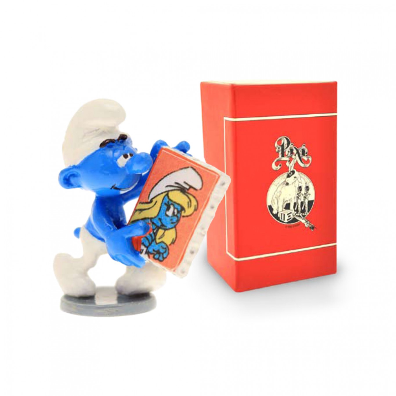 Figurine Pixi Schtroumpf Au Scooter Jaune - édition Numérotée, Rare, En Métal