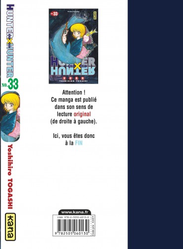 Hunter X Hunter Tome 33 Livres Manga Par Yoshihiro Togashi Thibaud Desbief Chez Kana A L Achat Dans La Serie Hunter X Hunter Sur 9ᵉ Store