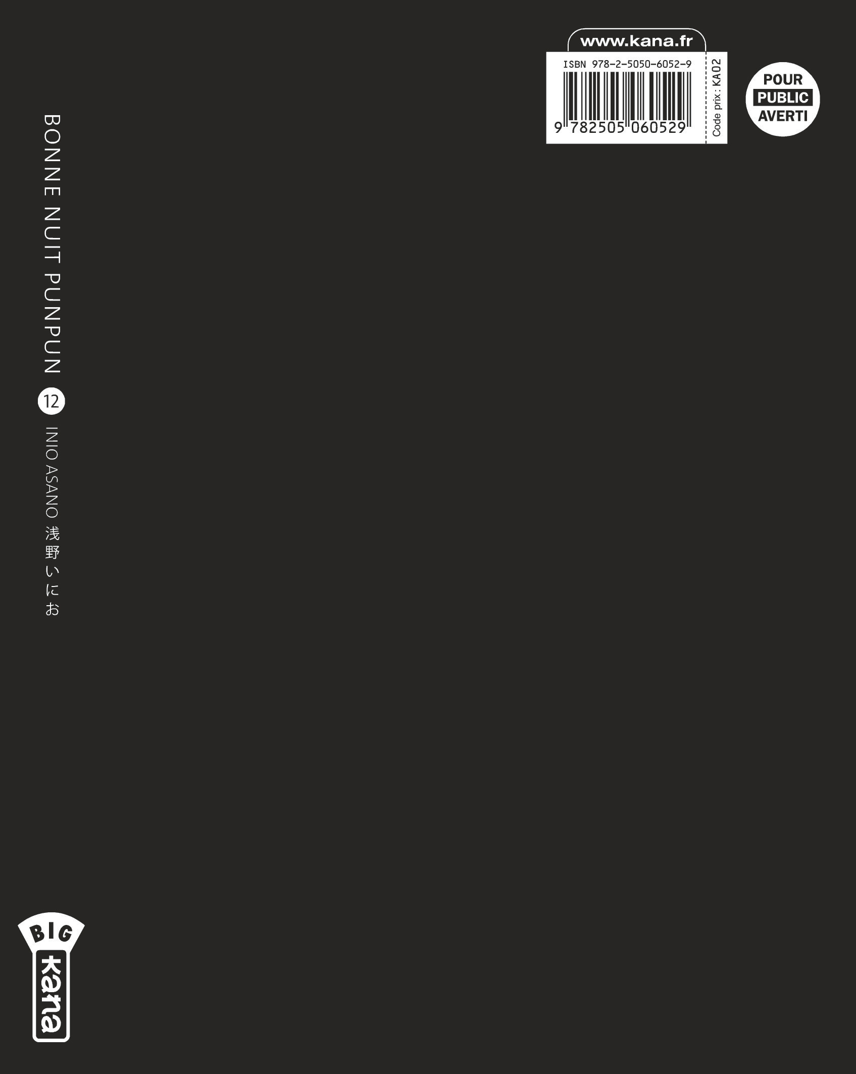 Bonne Nuit Punpun Tome 12 Livres Manga par Inio Asano, Thibaud Desbief chez Kana