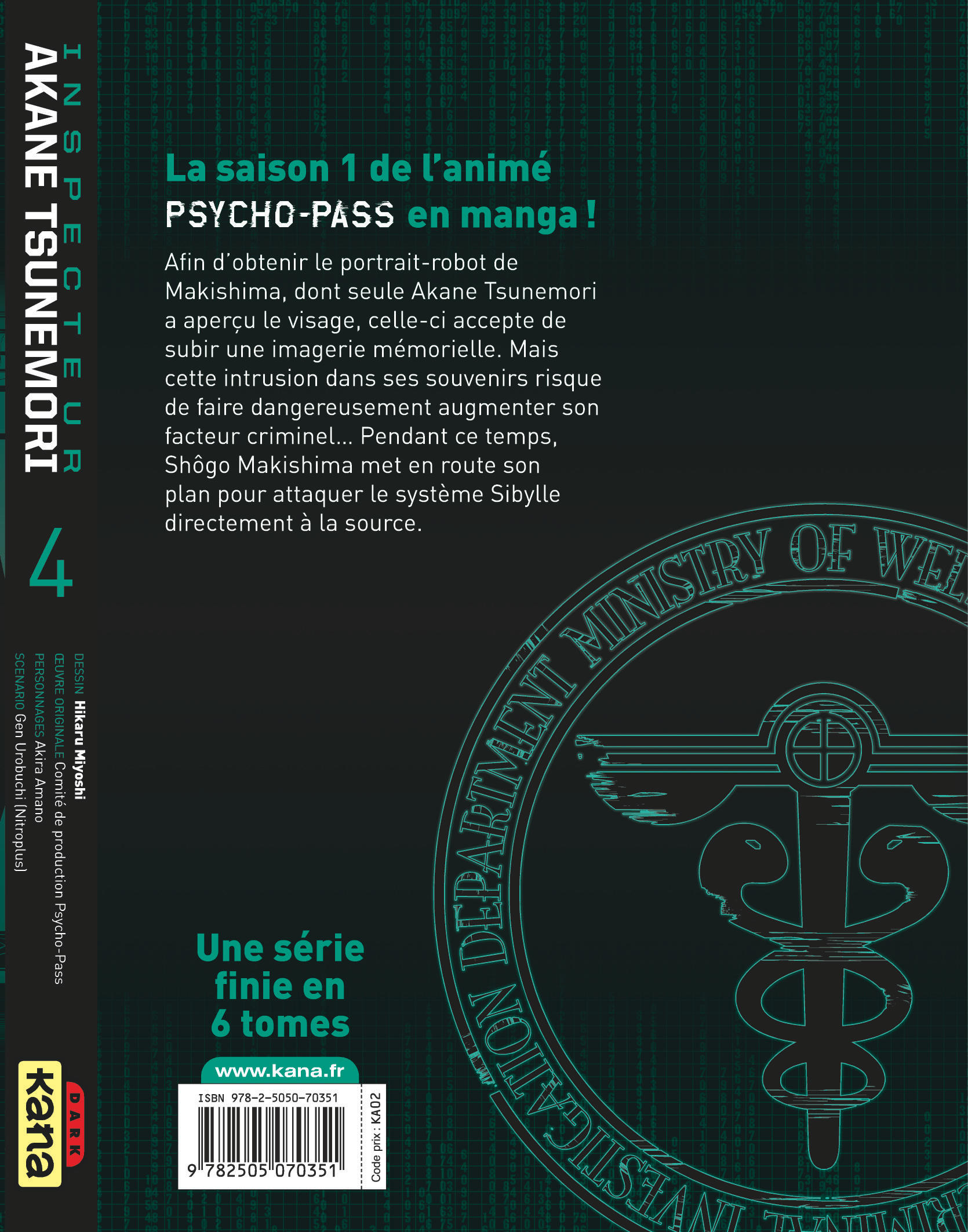 Psycho-Pass Saison 1 - Inspecteur Akane Tsunemori T4 - 4eme