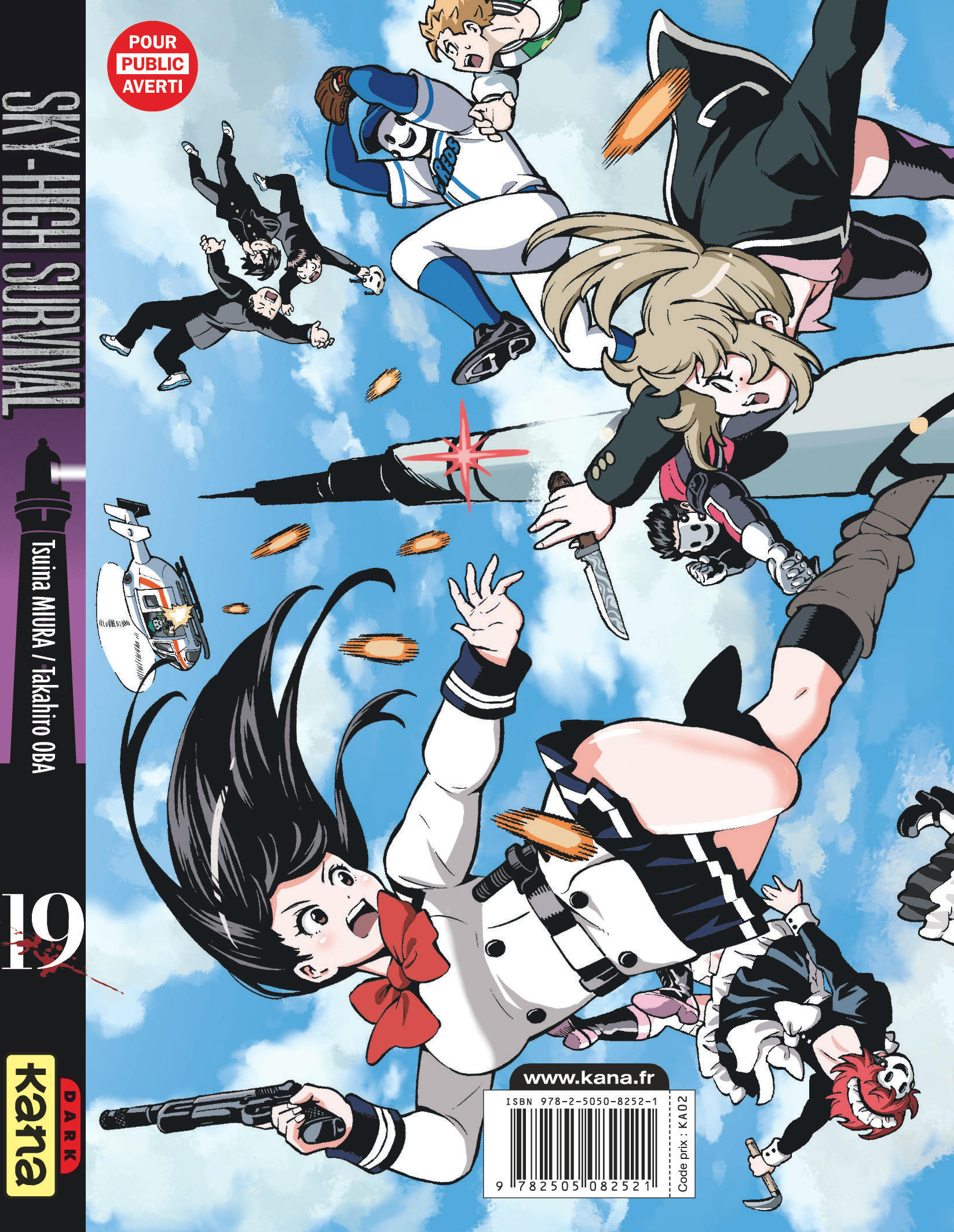 Skyhigh survival Tome 19 Livres Manga par Tsuina Miura, Takahiro Oba, Thibaud Desbief chez Kana