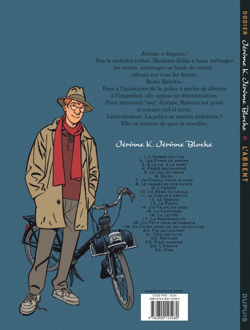 Jérôme K. Jérôme Bloche – Tome 9 – L'Absent - 4eme