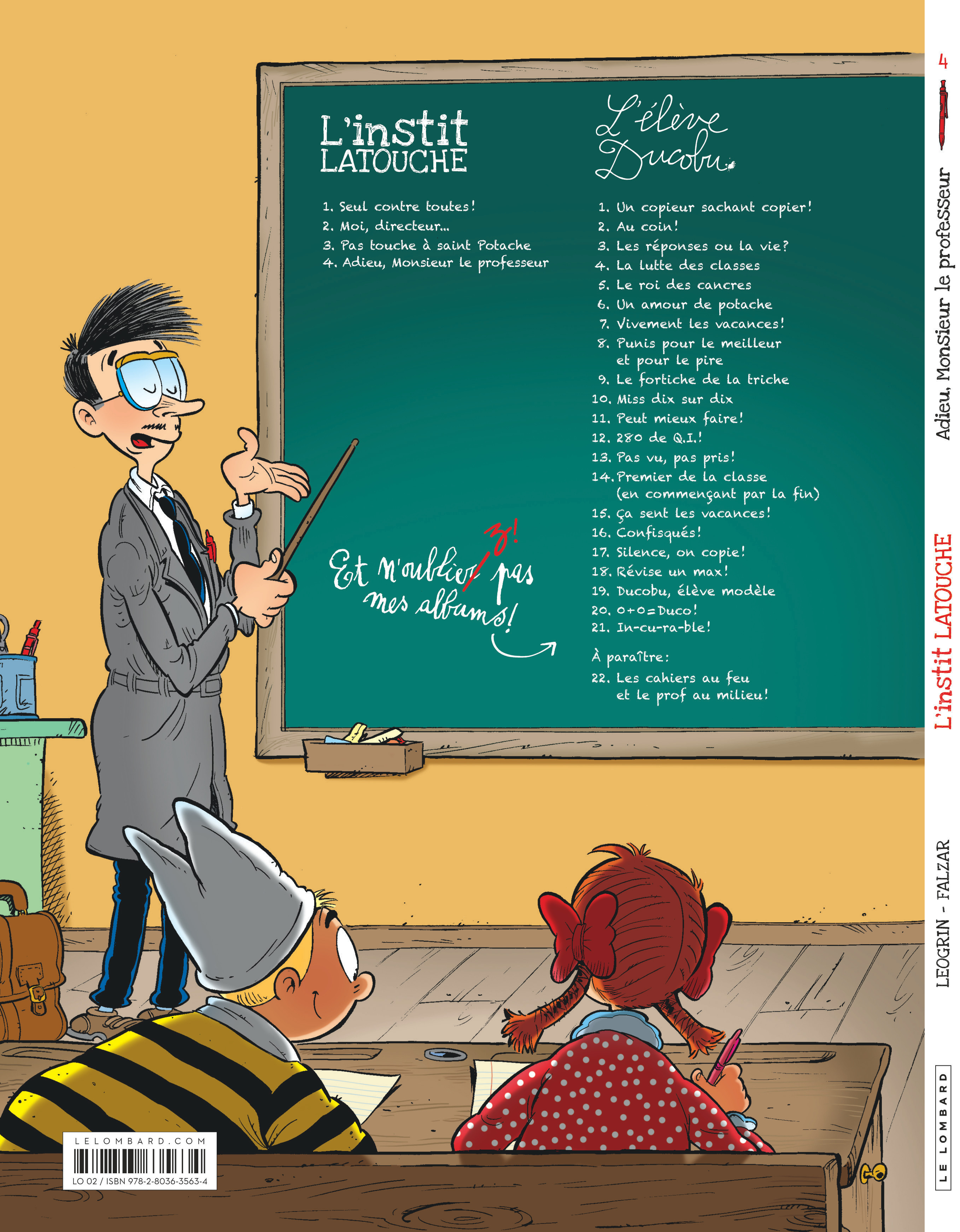 adieu monsieur le profésseur paroles