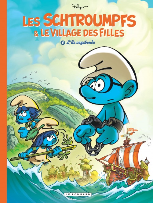 Les Schtroumpfs et le village des filles – Tome 6 – L'île vagabonde - couv