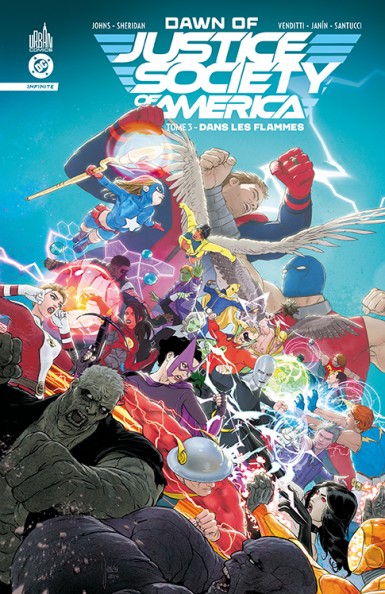 Couverture : Dawn of Justice society of America, tome 3 : Dans les flammes