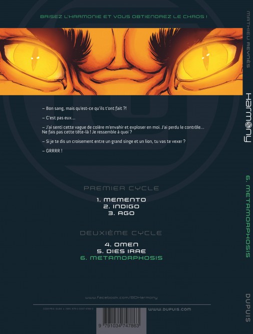 Harmony – Tome 6 – Metamorphosis - 4eme