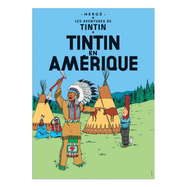 Poster Tintin, Tintin in America