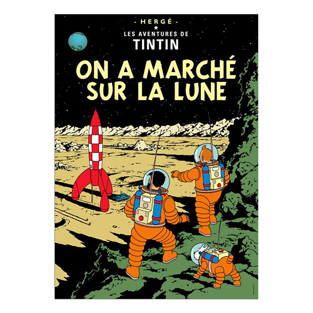 Affiche Tintin - On a Marché sur la Lune - principal