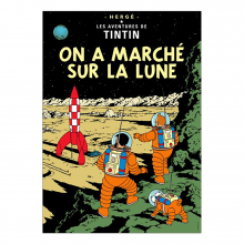 Affiche Tintin - On a Marché sur la Lune