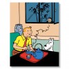 Affiche Tiintin - Le Lotus bleu - Tintin prenant son thé - principal