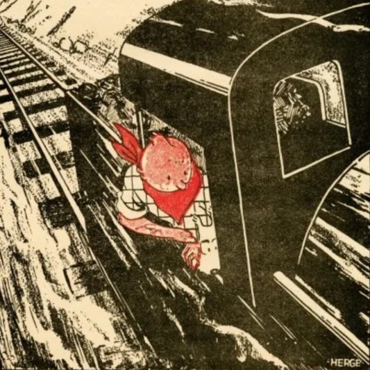 Affiche Tintin - Le Petit Vingtième N°11 - Tintin en Amérique - principal