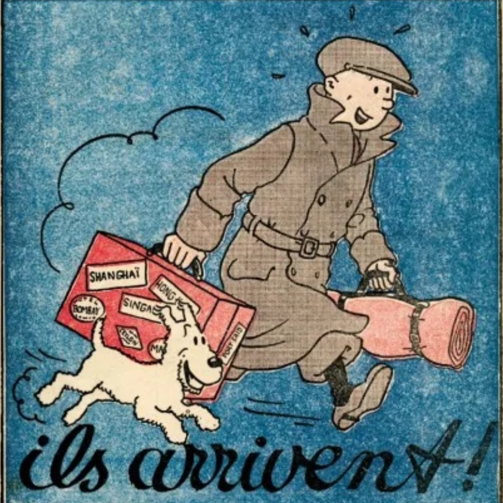 Affiche Tintin - Le Petit Vingtième N°48 - Ils arrivent - principal