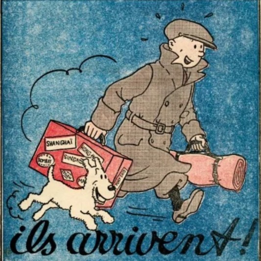 Affiche Tintin - Le Petit Vingtième N°48 - Ils arrivent - principal