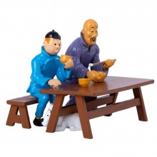 Figurine Tintin métal - La scène du déjeuner - Le Lotus bleu