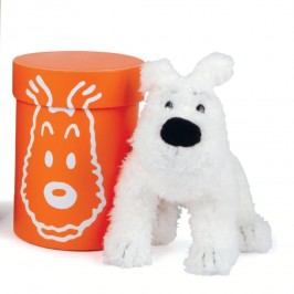 Peluche Milou souple 20 cm + boîte orange