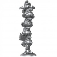 Figurine les Schtroumpfs - Colonne des Schtroumpfs silver edition - Collectoys