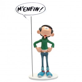 Figurine Gaston Lagaffe et sa pancarte M'enfin ! (Collectoys)