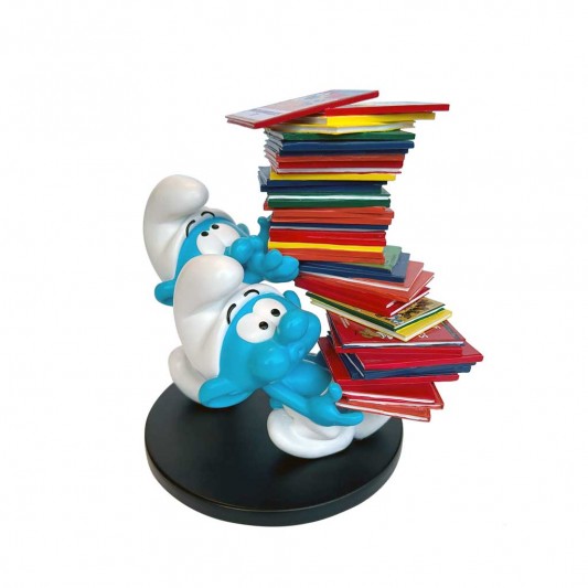 Figurine Collectoys Les Schtroumpfs pile d'albums - principal