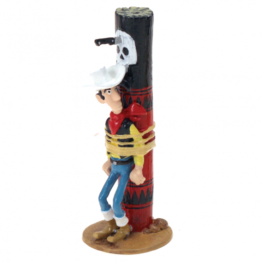 Figurine Pixi Origine Lucky Luke attaché au poteau de torture - principal