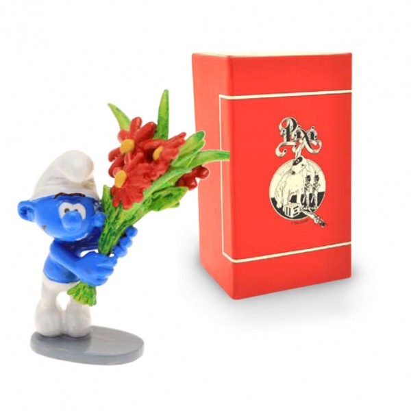 Figurine - PIXI ORIGIN - Smurf with a bouquet