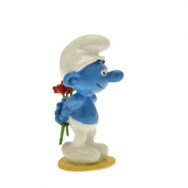Figurine - Smurf with flowers - Origin