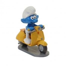 Figurine Pixi Origine Code de la route le Schtroumpf au scooter jaune