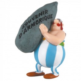 Figurine PVC - Obélix menhir message