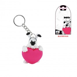 Porte-clés Blister Idéfix coeur rose