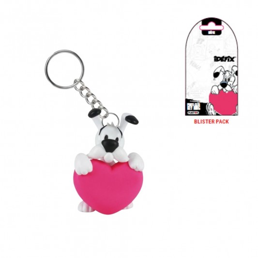 Porte-clés Blister Idéfix coeur rose - principal