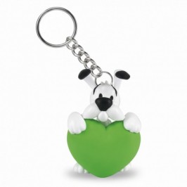 Porte-clés Idéfix coeur vert