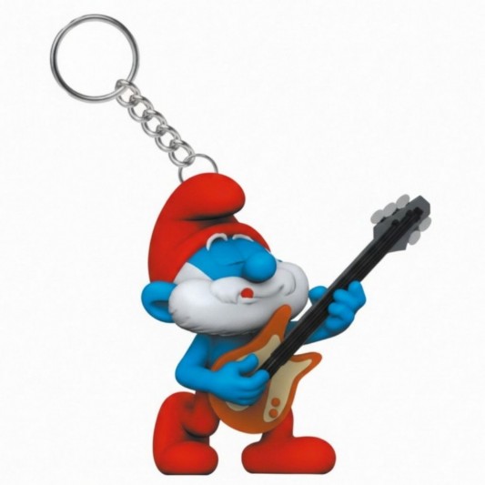 Porte-clés Grand Schtroumpf avec guitare - principal