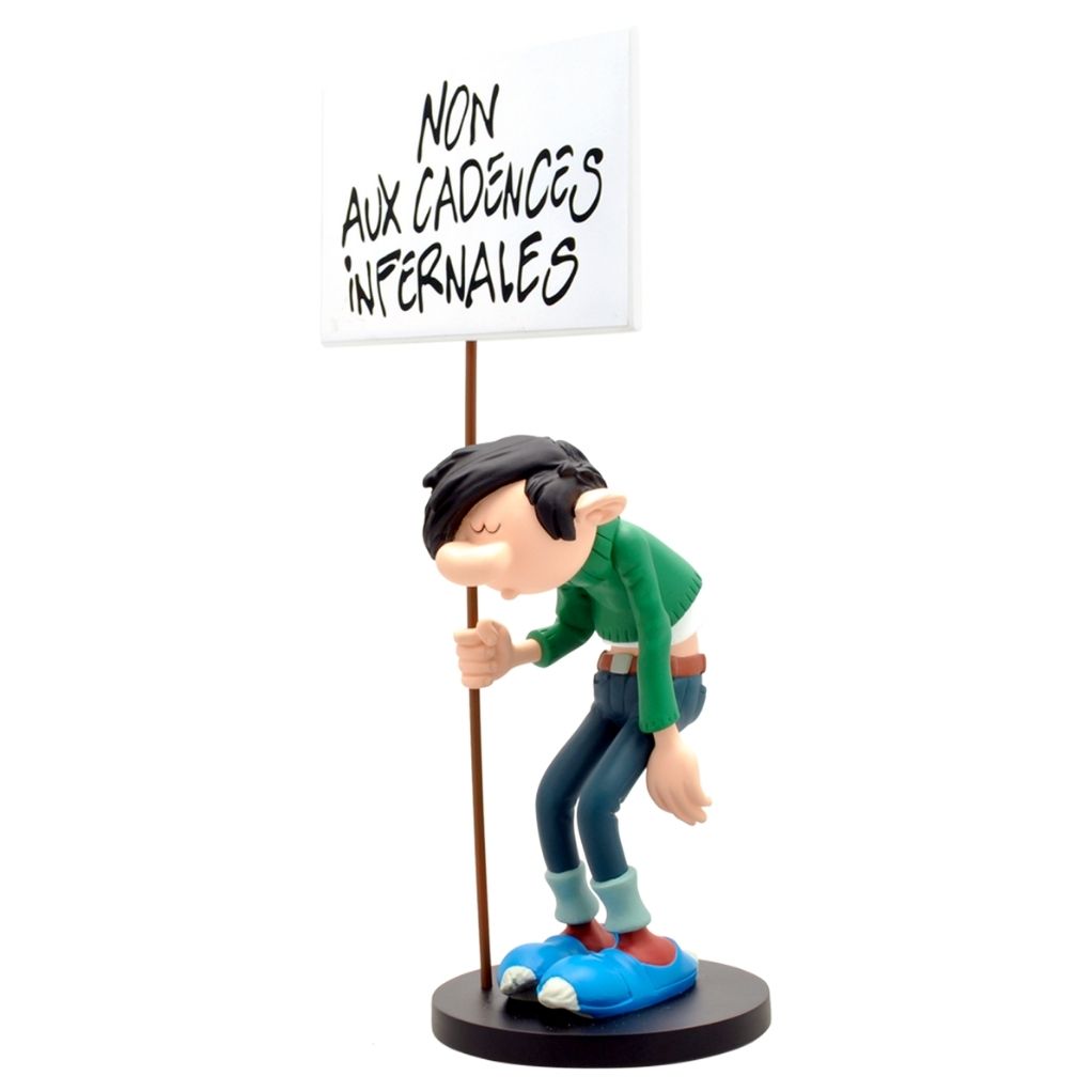 Mini-figurine PVC - Gaston Lagaffe avec pancarte - principal