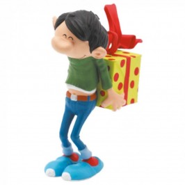 Mini-figurine PVC - Gaston Lagaffe avec un cadeau