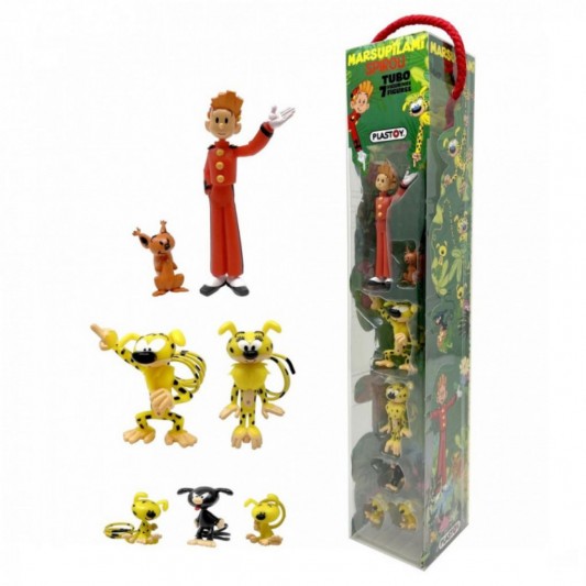 Figurines Plastoy Tubo - La famille Marsupilami, Spirou et Spip - principal