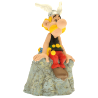 Tirelire Astérix assis sur un rocher