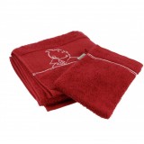 Tintin - Red towel and washcloth - 100% cotton