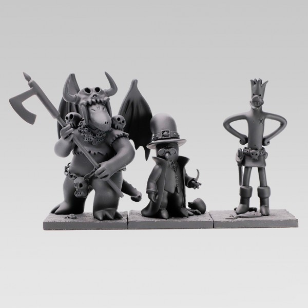 Figurines, Coffret Donjon, 3 personnages par Trondheim et Sfar, monochrome NOIR
