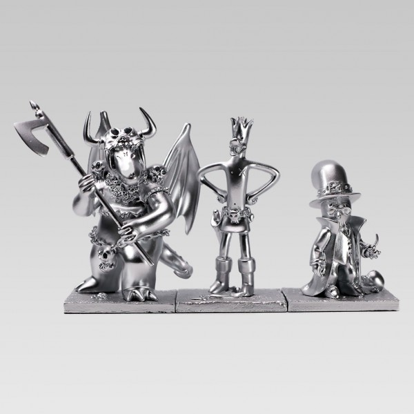 Figurines, Coffret Donjon, 3 personnages par Trondheim et Sfar, monochrome ARGENT