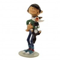 Figurine Pixi Gaston tenant son chat