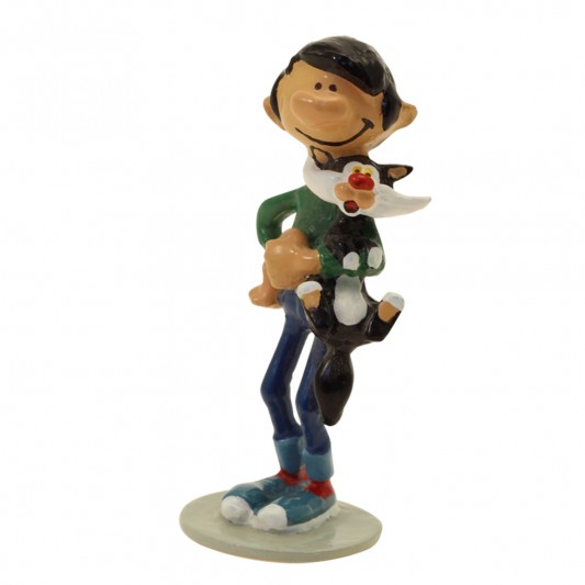 Figurine Pixi Gaston tenant son chat - principal