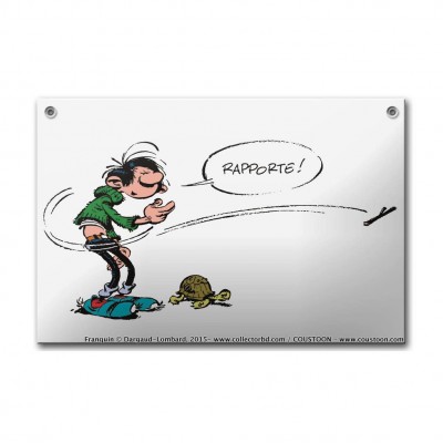 PLAQUE EMAILLEE GASTON DRESSEUR DE TORTUE - principal