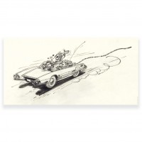 Spirou Fantasio Gaston et Marsu Turbo Traction 50x100 cm