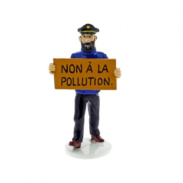 Tintin 1972 Greeting Card  - Haddock ''No to pollution''
