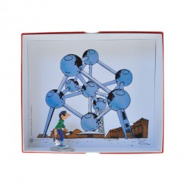 Figurine - Gaston et son pot de peinture (avec décor Atomium) par Pixi