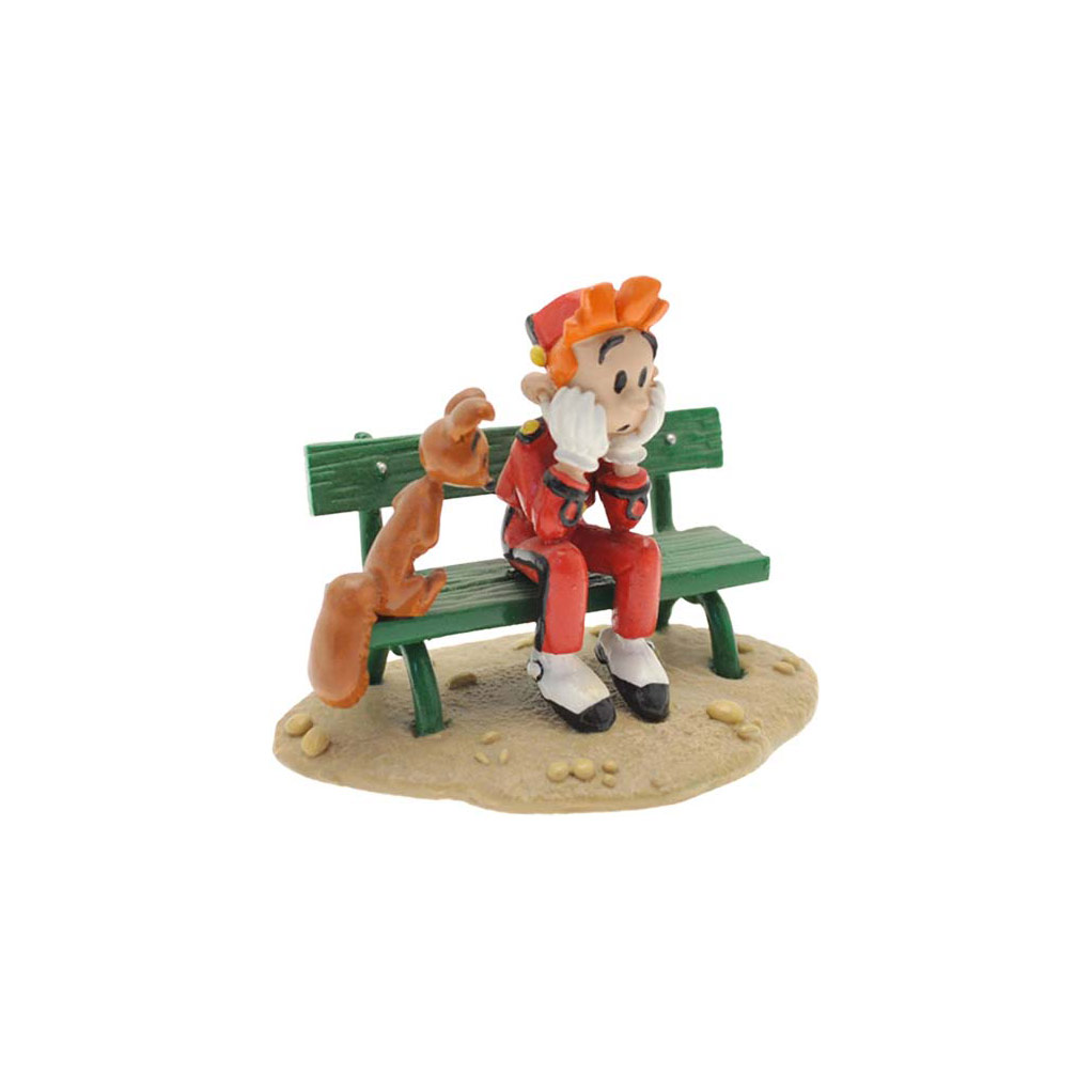 Figurine - Spirou et Spip assis sur un banc - Pixi - principal