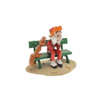 Figurine - Spirou et Spip assis sur un banc - Pixi