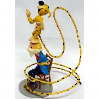 Figurine - Marsupilami sur la tête de Fantasio (Pixi)