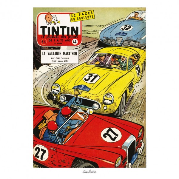 Affiche Jean Graton & Journal Tintin 1957 - n°44