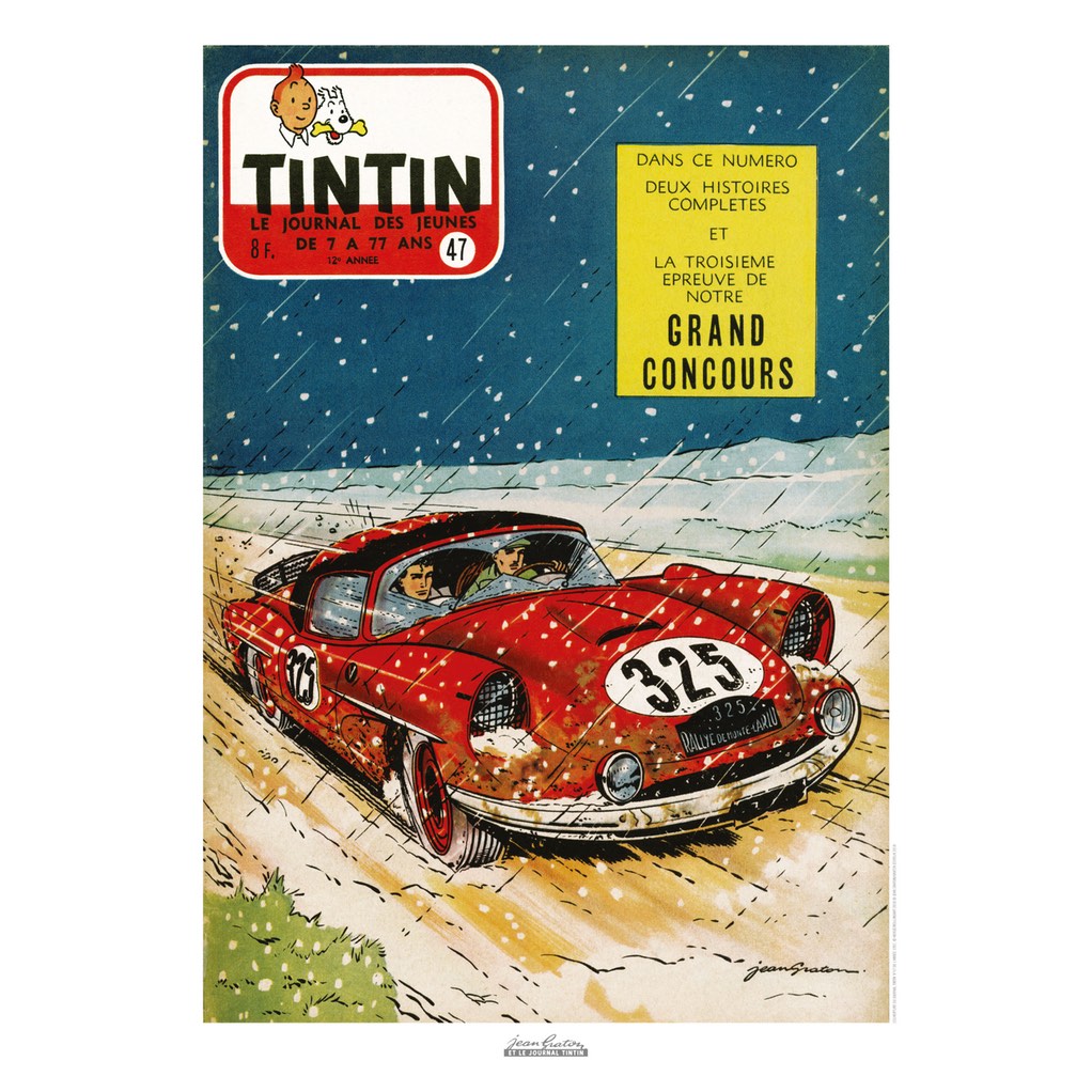 Affiche Jean Graton & Journal Tintin 1957 - n°47 - principal